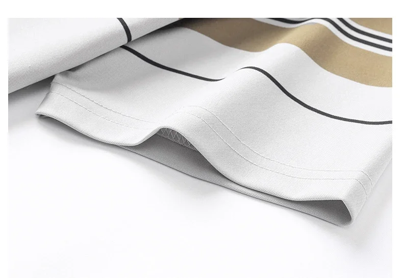 BROWON Brand 2025 Summer Men Polo Shirt Short Sleeve Lapel Collared Smart Casual Striped Office Polo Tops Tees for Men 31 Sefbec93eee064a0b8093e7b9076f13b6T