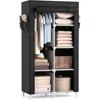 Portable Closet Wardrobe Closet for Hanging Clothes with 6 Storage Shelves, 1 Hanging Rod and 4 Pockets, Free Standing Closet C Portable Closet Wardrobe Closet for Hanging Clothes with 6 Storage Shelves, 1 Hanging Rod and 4 Pockets, Free Standing Closet C