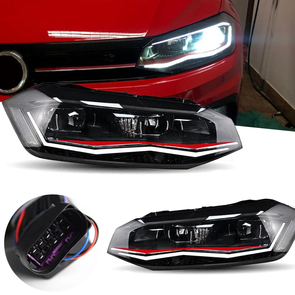 

Car Styling Headlights for VW POLO LED Headlight 2019-2022 Gti Tsi Head Lamp DRL Signal Projector Lens Automotive Accessories
