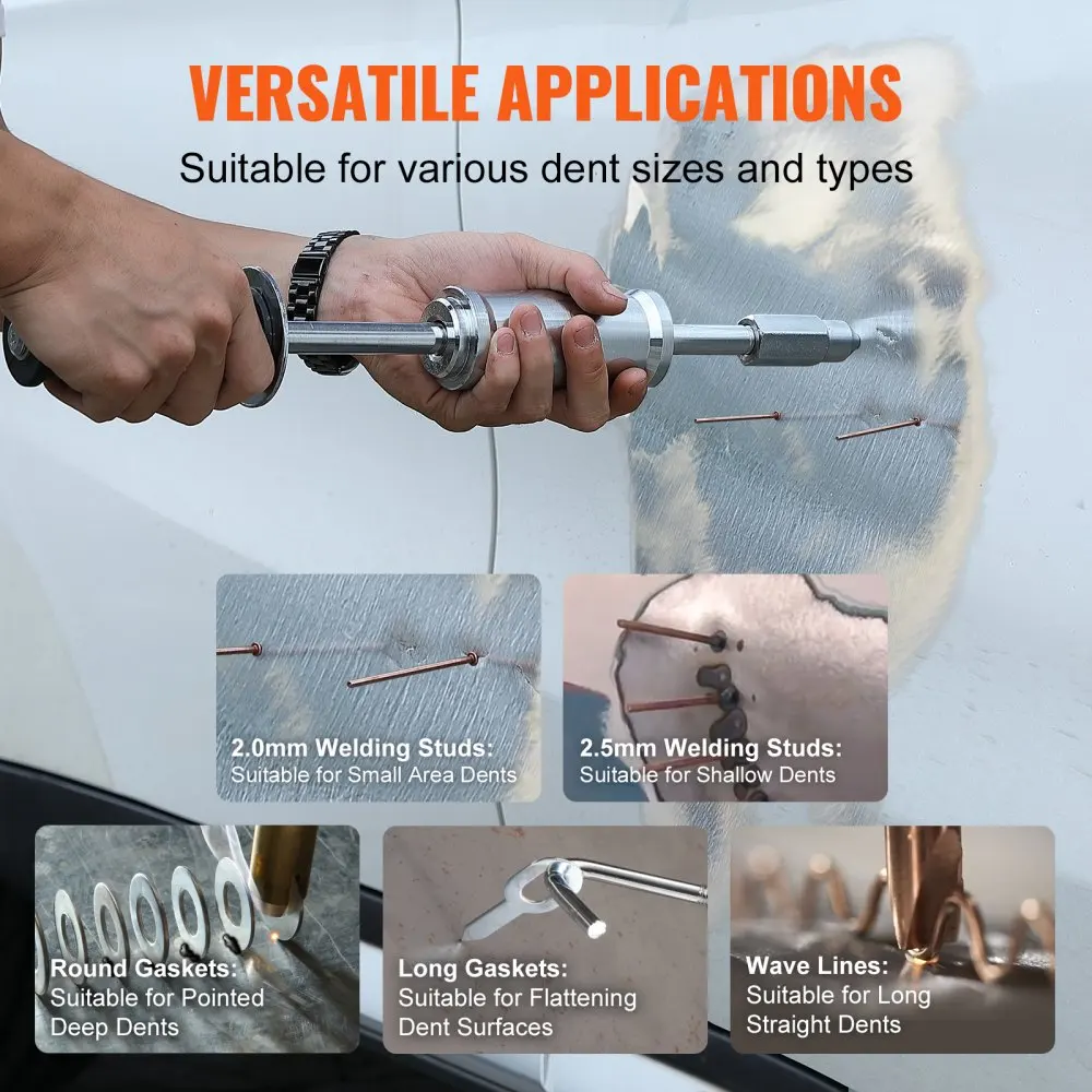 VEVOR Stud Welder Dent Repair Kit Spot Welder Stud with Auto Body Dent Welder Repair Machine Welding Accessories 4