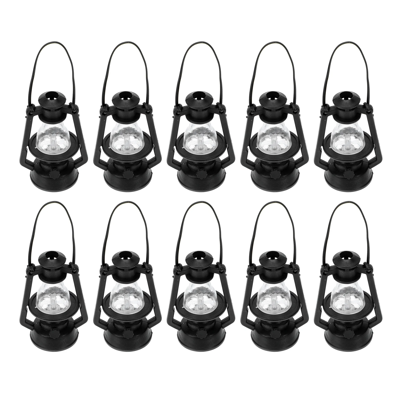 

10 Pcs Miniature Kerosene Lamp Lantern DIY Crafts Gift Lamps Scene Accessories Baby Resin Light Retro Decor Child