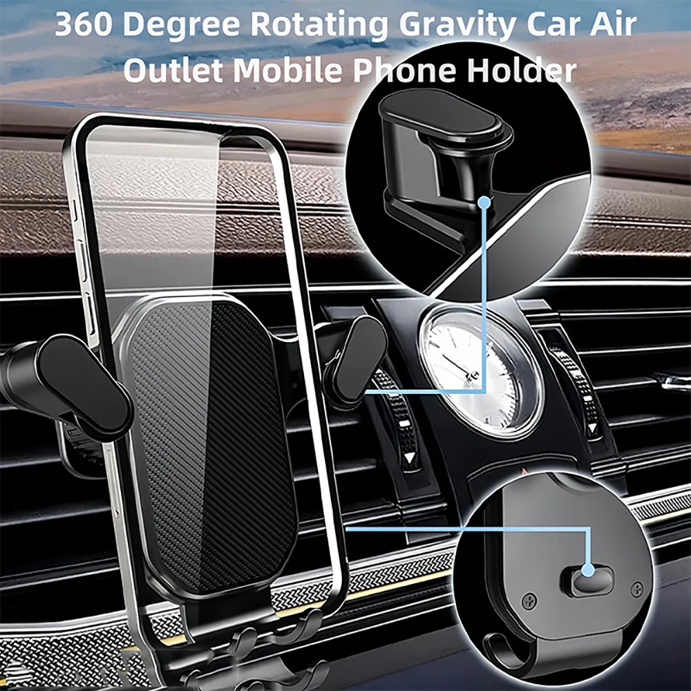 Mount Car Air Outlet Phone Holder Gravity Car Phone Stand Smartphone GPS Holder Mobile Bracket Support For iPhone Xiaomi Huawei