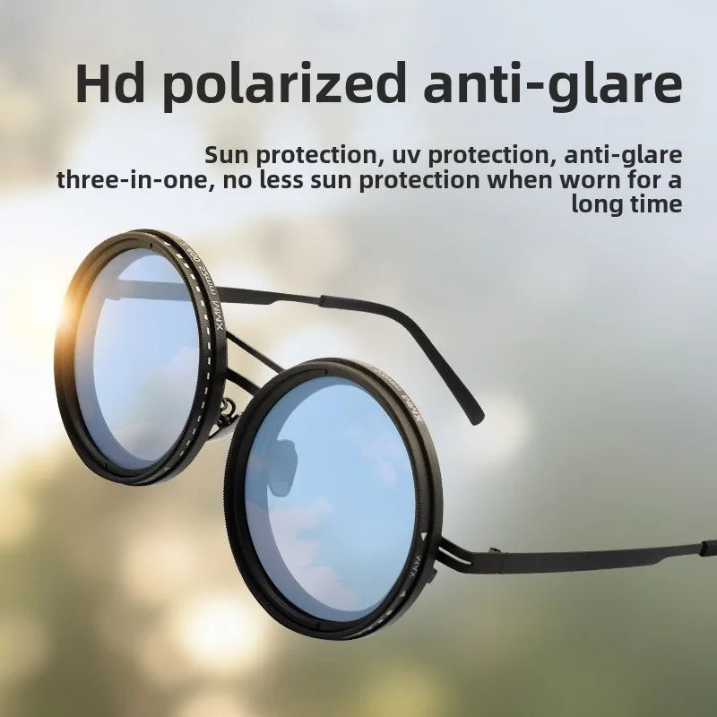 Fishing Glasses ND Filter Lenses 1-9 Gears Adjustable Sunglasses Rounded Polarized Glasses Handcrafted Unisex with Bag polarized sunglasses fishing sunglasses
