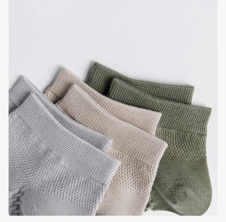 4 Pairs Men's Socks Classical Pure Cotton Antibacterial Deodorant Mesh Sweat Absorption Foot Massage Short Socks Sports Bussiess