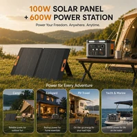 Station d'alimentation portable 600W 100000mAh avec panneau solaire 100W en option, pack combiné, générateur solaire à onde sinusoïdale pure avec charge rapide bidirectionnelle Type-C pour camping, camping-car, maison, alimentation de secours extérieure, expédition rapide depuis l'entrepôt européen 7