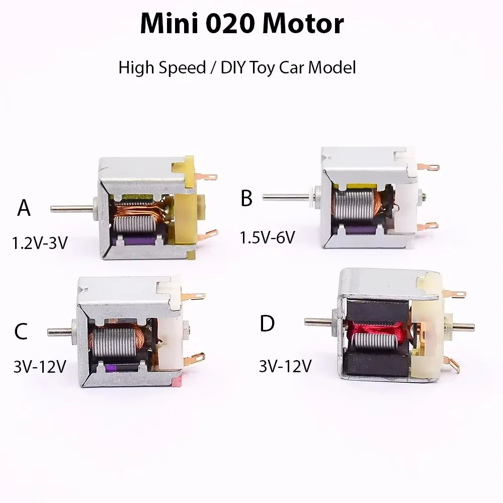 마이크로 18mm 020 베어 스퀘어 모터 DC 1.5V 3V 5V 6V 9V 12V DIY 취미 장난감 RC 기차 모델 HO 슬롯 자동차 용 고속 전기 엔진