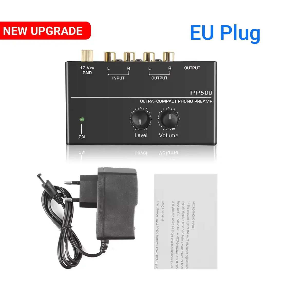 Phono Preamp with Headphone Amplifier and Volume Control Mixer