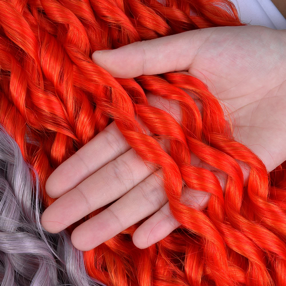 22" Jessica Hair Deep Wavy Twist Synthetic Crochet Hair Curly Braiding Extensions 10