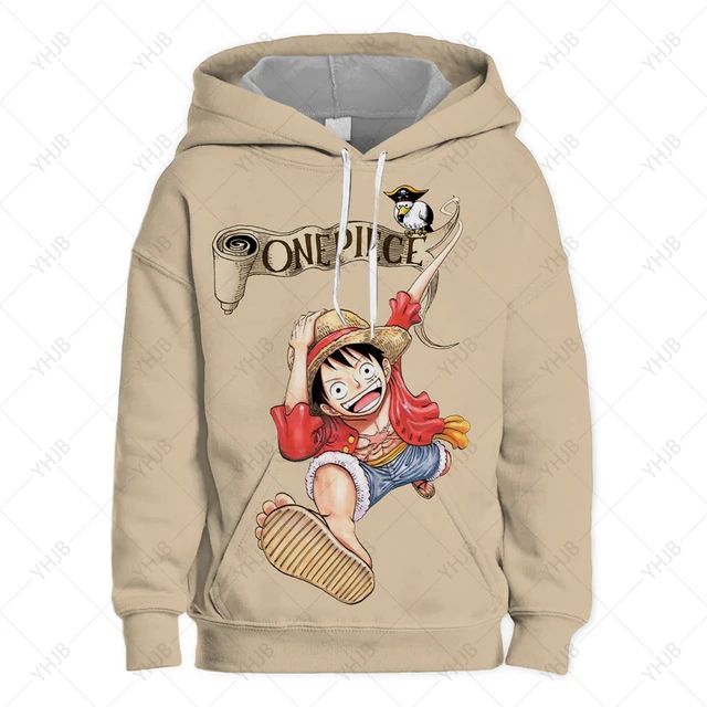 Moletom de manga comprida estampado luffy infantil, roupa de desenho, top  de moda masculino, peça única, 4 a 14 anos, 2023 - AliExpress