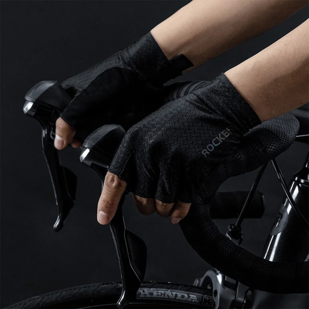 ROCKBROS Spring Summer SBR Pad Cycling Gloves Women Men Breathable Half Finger MTB Bicycle Anti-Slip Gloves Cycling Accessories sport gloves