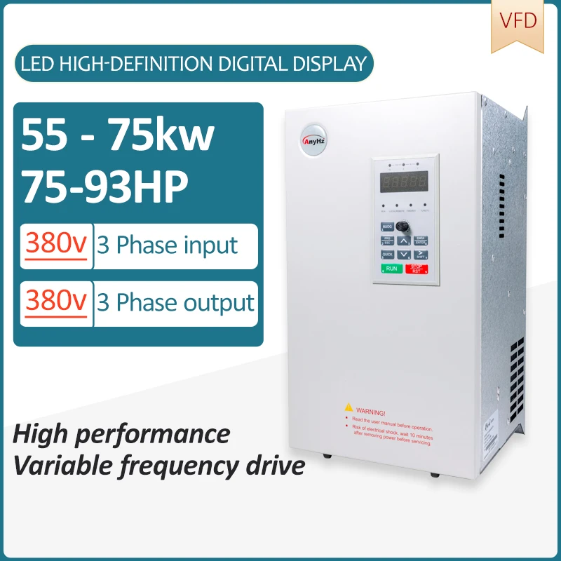 

Преобразователь частоты VFD 55 кВт/75 кВт, преобразователь частоты 3P/380 В, преобразователь частоты на выходе, привод частоты переменной частоты