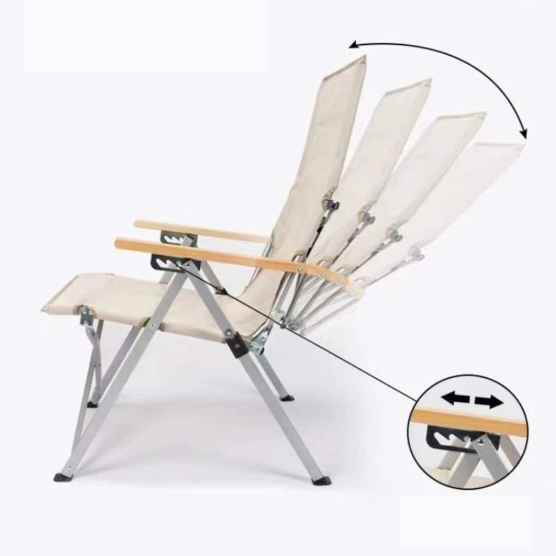 Outdoor Folding Chair Reclining Camping Chair Portable High Back Picnic Chair Fishing Foldable Beach Travel Leisure Design