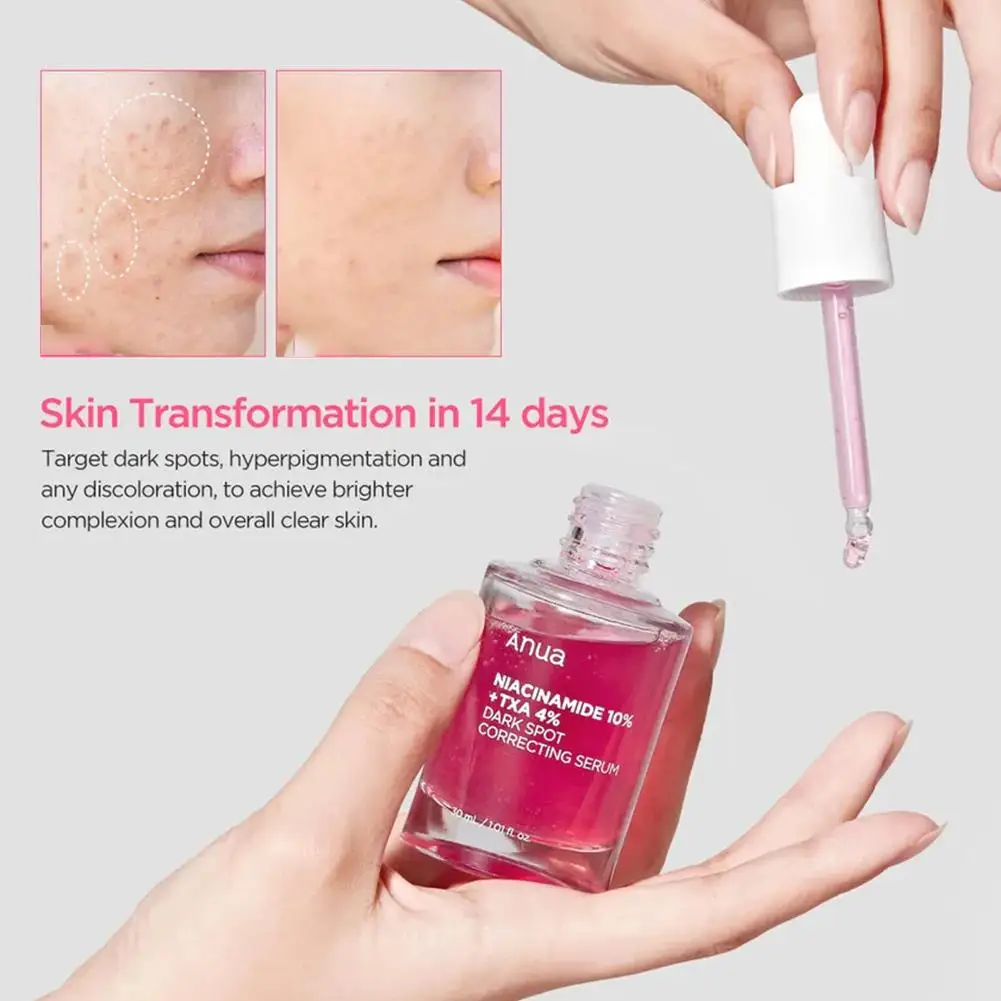1pcs Dark Correcting Essence Face Serum 10% Niacinamide+ 4% Tranexamic Improve Hyperpigmentation Skin Tone Deep Hydration
