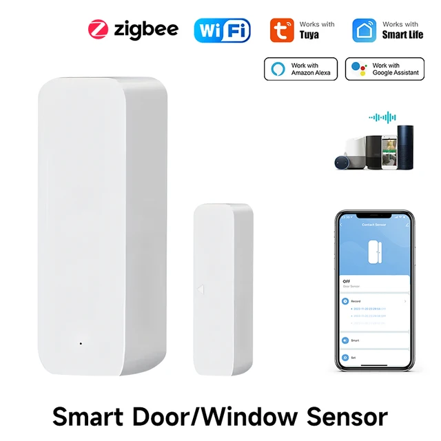 Tuya WiFi ZigBee Door Window Security-Protection Door Open / Closed Sensor Smart Life Detector Control Via Alexa Google Home 1