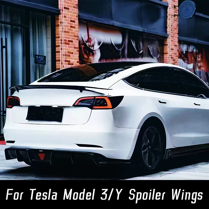 

Rear Trunk Lid Boot Lip Spoiler Wings For Tesla Model 3 Model Y 2017-2023 Real Carbon Fiber Ducktail Accessories Styling Part