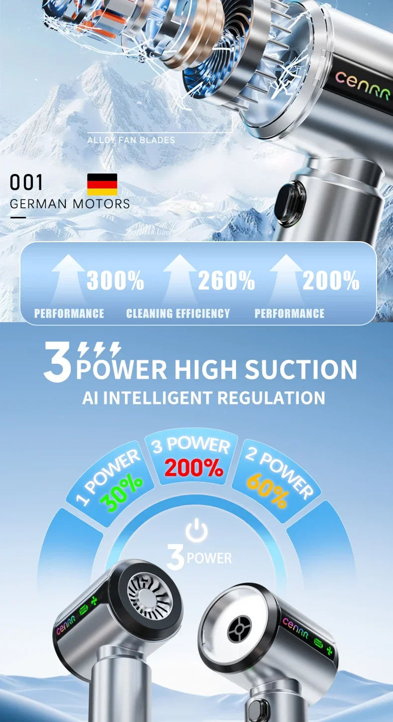 Car Vacuum Cleaner Strong Suction Powerful Portable HandHeld Car Cleaner for Hom