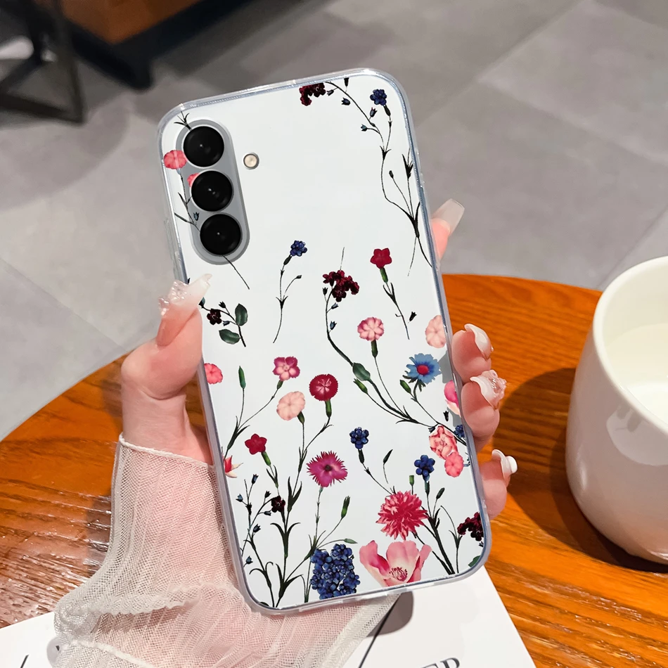 Gradient Flower Clear Soft Phone Case - Universal Back Cover Housing