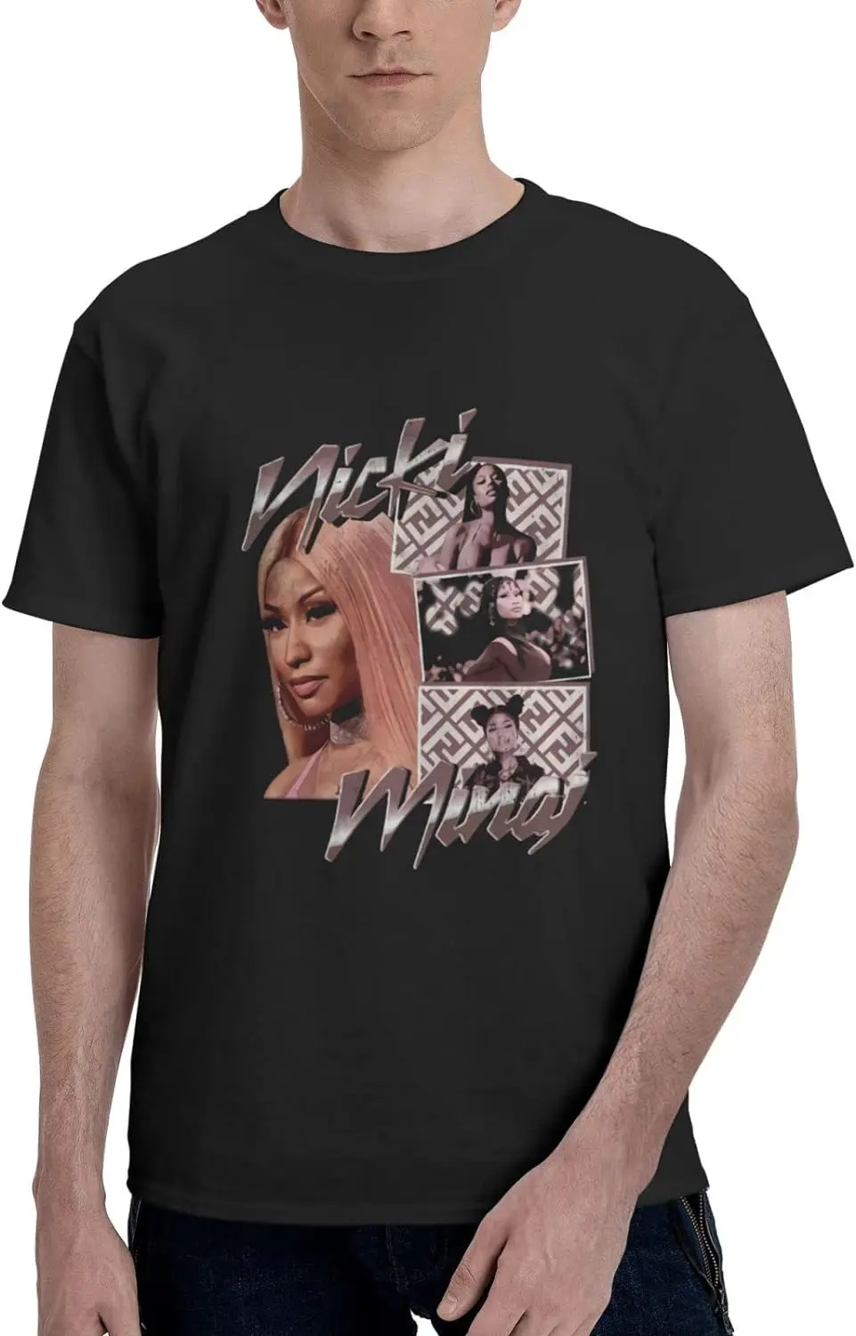 

Nicki Rapper Singer Minaj Band Men's T Shirt Cotton Graphic Short Sleeve Clothing Xx-Large Black