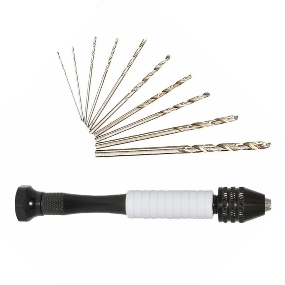Mini broca manual para madeira com mandril sem chave, ferramenta rotativa de perfuração para fazer jóias, ferramenta manual DIY, 0.3-3.4mm