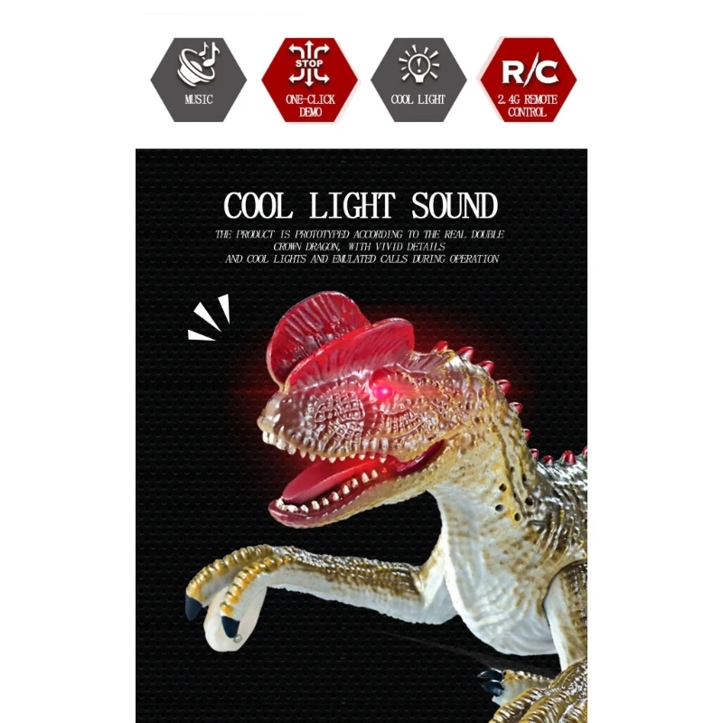 Electric Dinosaur Toy Simulation Dino Walking VelociRaptor Roaring Remote Control Dinosaur Toy Child Birthday Gift 4