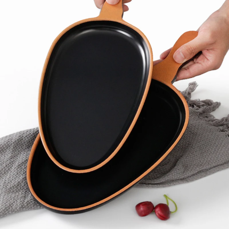 Plastic Tableware Plates Commercial Catering Restaurants Creative Dish Plates Plastic Handle