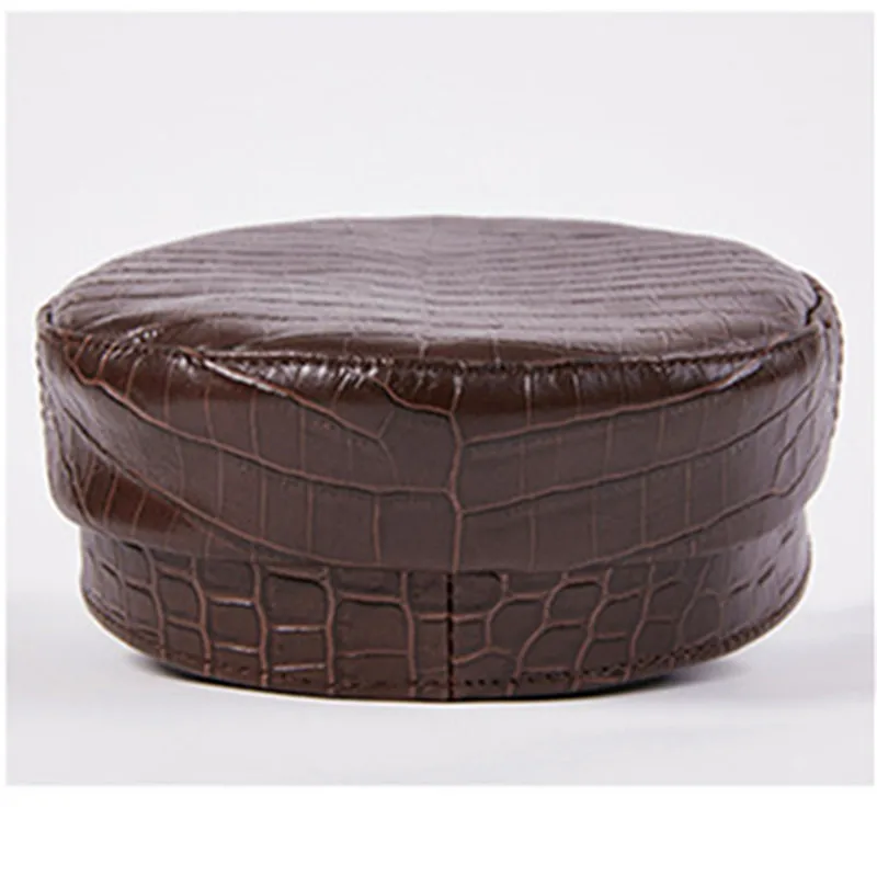 Natural Leather Hat Cowhide Crocodile Print for Men Women