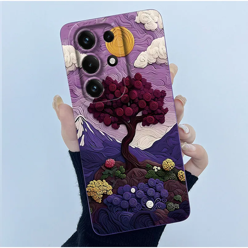 Simplicity Oil Painting Floral Silicone Soft Shockproof Back Cover