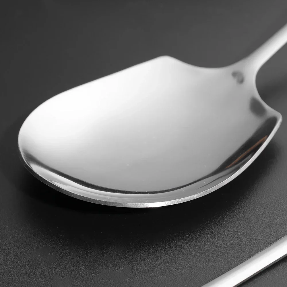 Stainless Steel Spoon Thicken Long Handle Soup Spoons Round Scoops for Dinner Spatula Spoon Cooking Serving Spoon Tableware