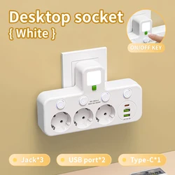 Universal Wall Charger with Dual Options: EU Plug or Power Board Socket (White USB)