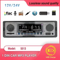 Bluetooth Car Radio Vintage Dual Knob MP3 Player FM Tuner Stereo USB AUX Classic Car Retro Audio Receiver Speaker Accessories