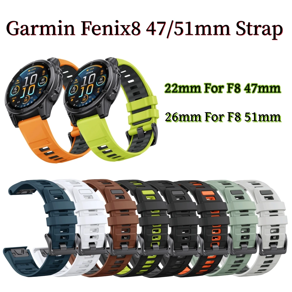 Colorful Soft Silicone Quick Fit Strap Wristband - 22-26mm Ajustable Band