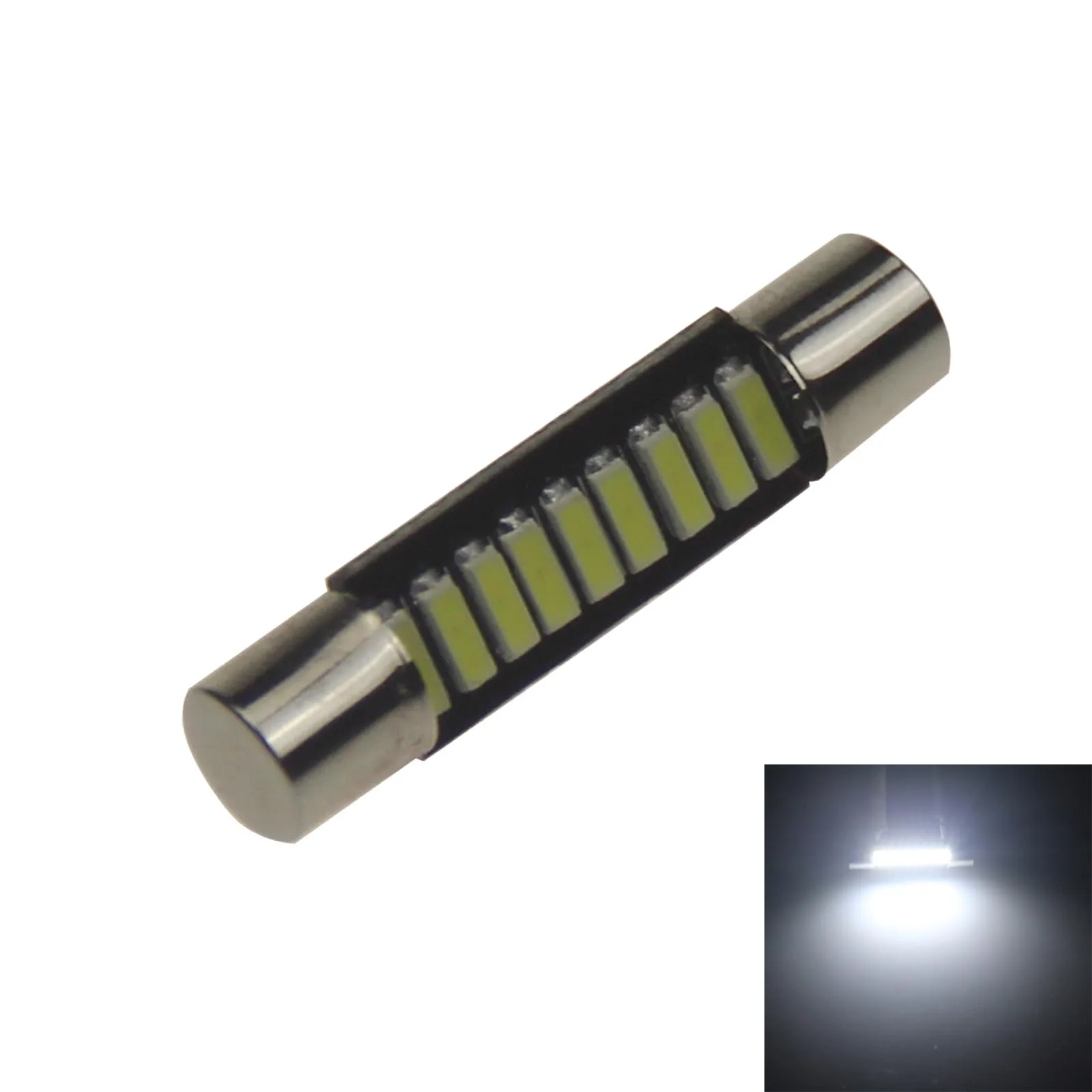 

1x White Car T6.3 Fuse Light Interior Blub 31MM 9 Emitters 4014 SMD LED 6614 TS-14V1CP Z20525