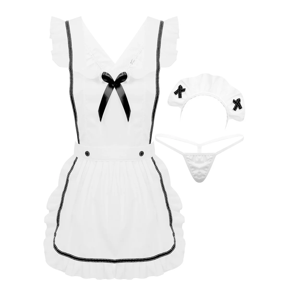 OJBK Anime Maid Cosplay Costumes White Coffee Bar Waitress Cos Outfit Hollow Out Design For Women Sexy Lingrie Uniform New