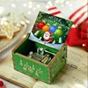 2025 Hot Wooden Hand Crank Music Box Christmas Theme Halloween Decoration Home Birthday Christmas Gift for Girlfriend 5