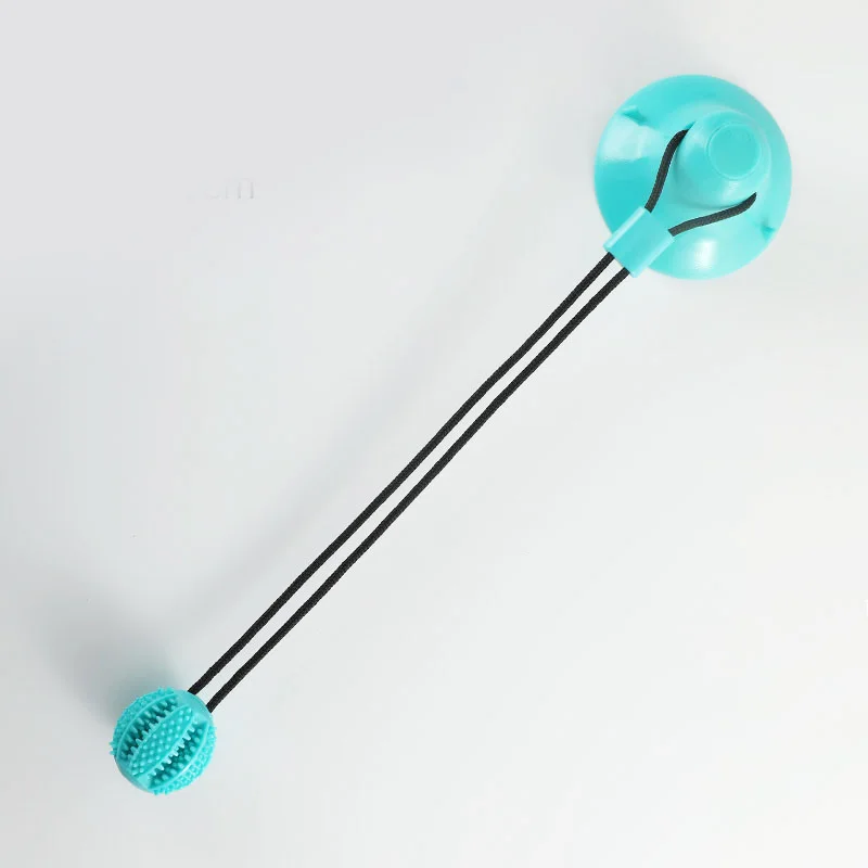 Engaging Sound-Emitting Dog Toy with Suction Cup and Treat Dispenser - Durable Rubber Ball