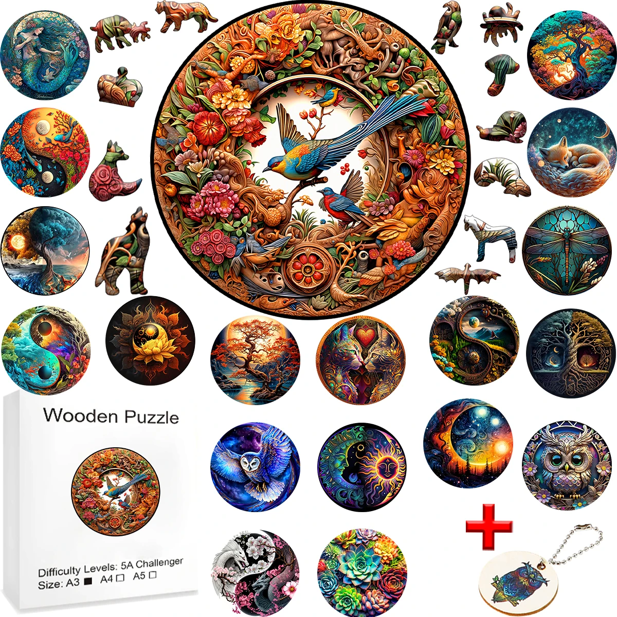 Wooden Puzzle Toys Children Animal 3d Wooden Puzzles Montessori Games Adults Christmas Board Games for Whole Family Diy