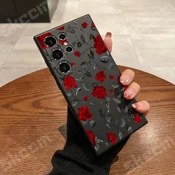 Vintage Rose Design Phone Case - Elegant Retro Fashion Cover - S23 (Black A1528)