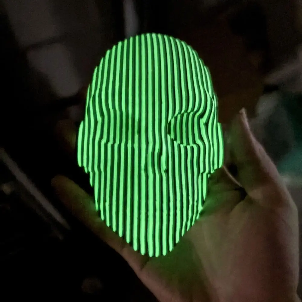 Visual Illusion 3D Printing Skulls Toys Simulation Model Glowing Skeleton Toy Collection Craft Decor Luminous Quantum Skull