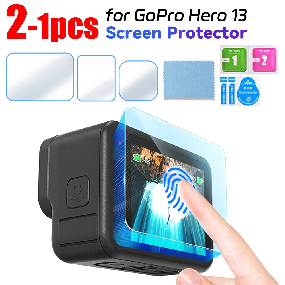 Screen Protector for GoPro Hero 13 Camera 1/2 Pcs Tempered Glass Film Lens Protector+Front Screen Film Action Camera Accessories