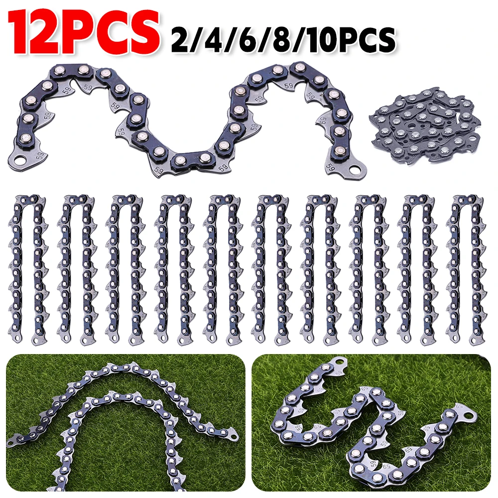 2-12pcs Chain Type Grass Cutter Chain Blade Lawn Mower Wood Cutting Woodworking Accessories Gasoline Grass Trimmer Head Chain