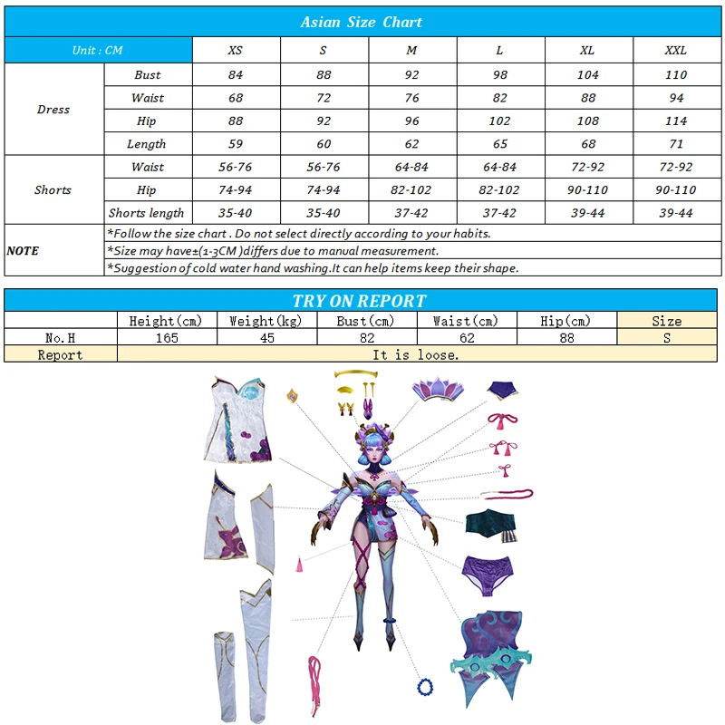 ROLECOS LOL Spirit Blossom Evelynn Cosplay Costume Game LOL Evelynn Dress Women Kimono Full Set with Headwear