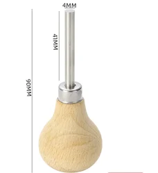 Grooved Square Bezel Pusher with Wooden Handle - Premium Jewelry Setting & Crafting Tool (Round shape)