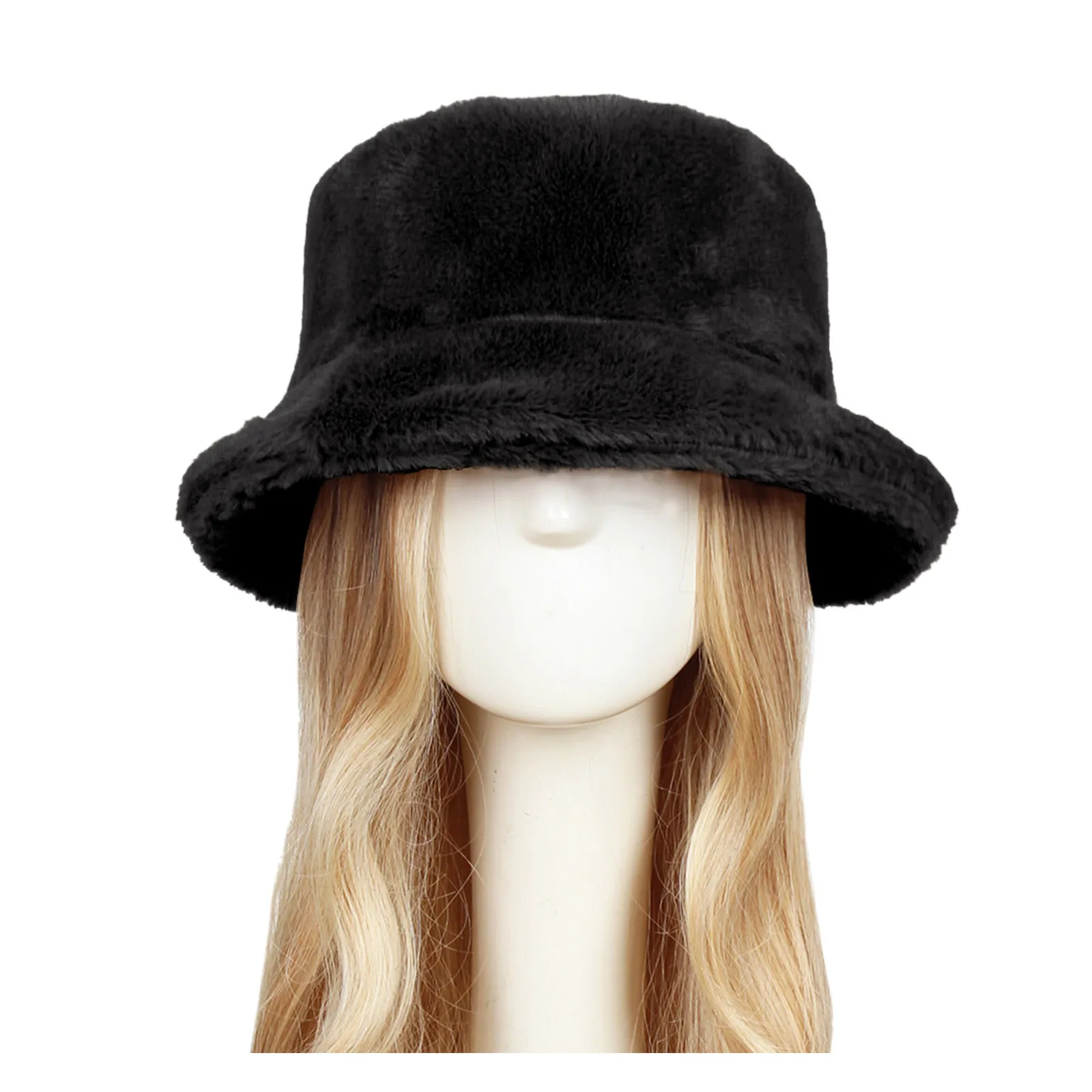 Winter Warm Bucket Hat Plush Hats For Women Solid Color Fisherman Hat Casual Shaggy Caps Bonnet Femme Hiver 6