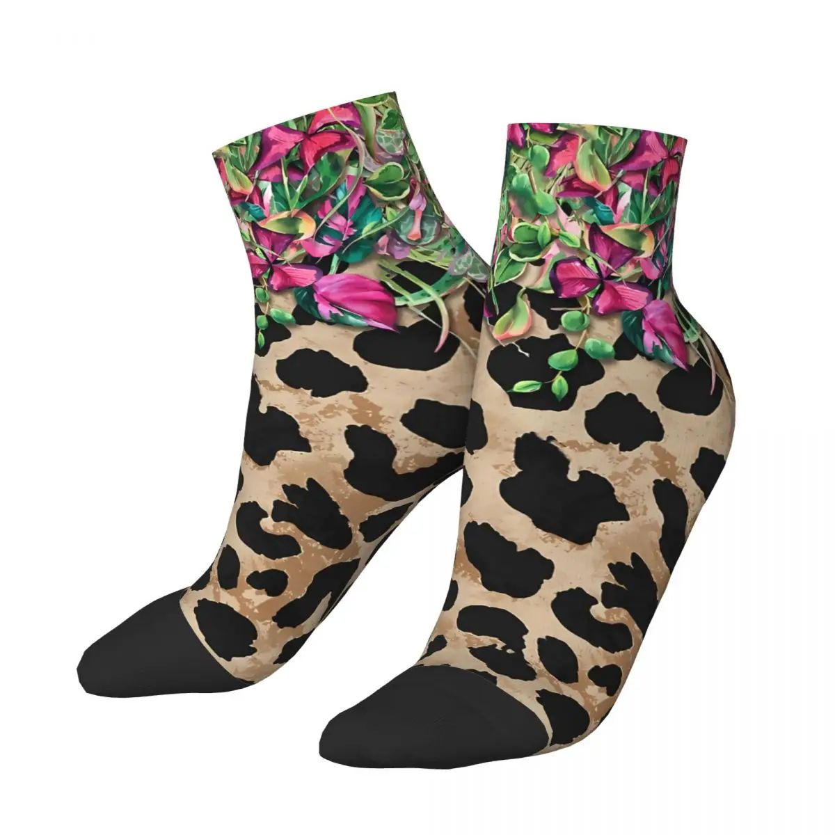 

Wild Vines Floral Leopard Cheetah Drip Unisex Winter Socks Running Happy Socks street style Crazy Sock