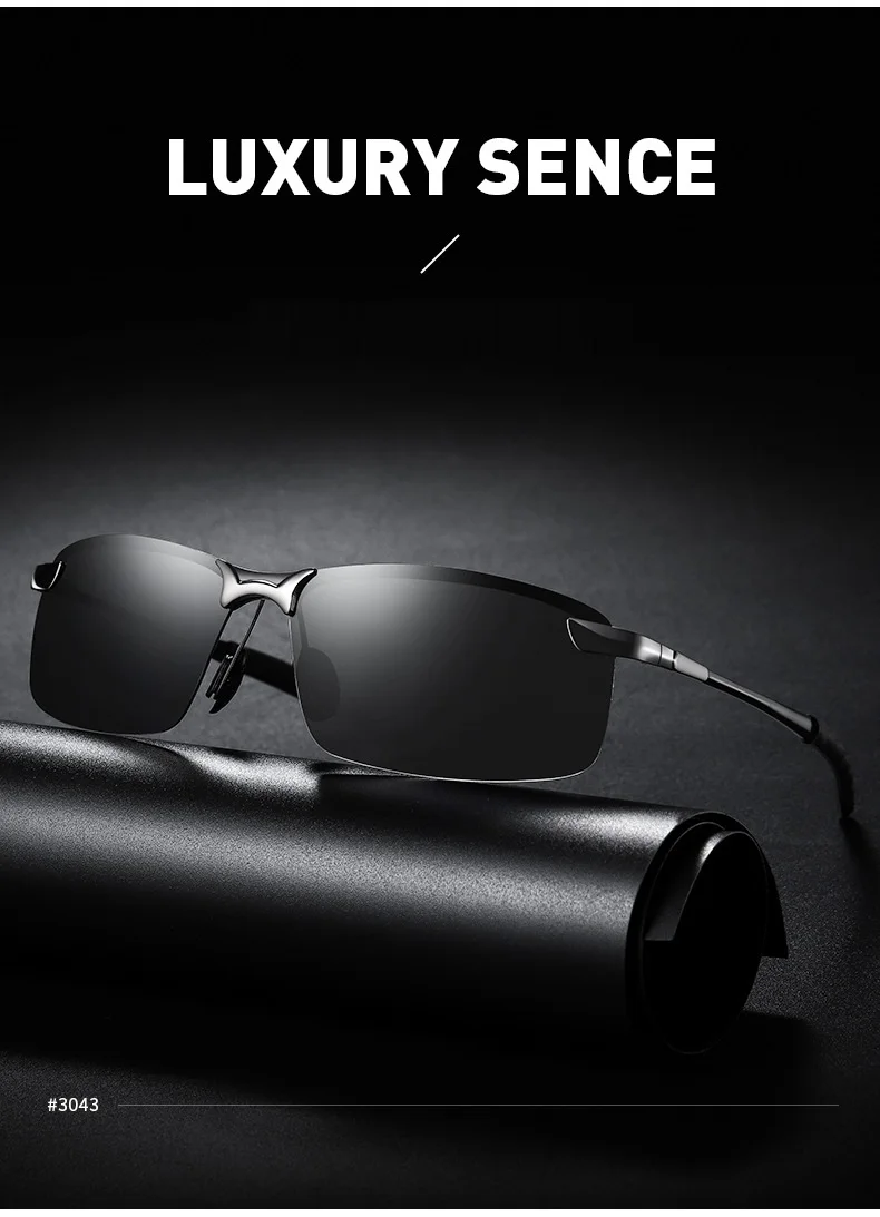 Klassische Metall-Sonnenbrille für Herren Mode-Fahr- und Angelbrille Halbrahmen Retro-Sonnenbrille Luxus-Marken-Designer-Brillen – Detail 2