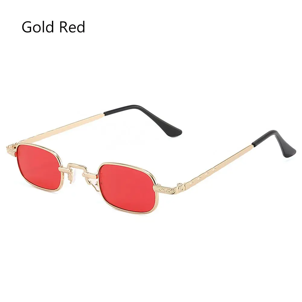 Ins Popular Brand Metal Rectangle Sunglasses Women Retro Square