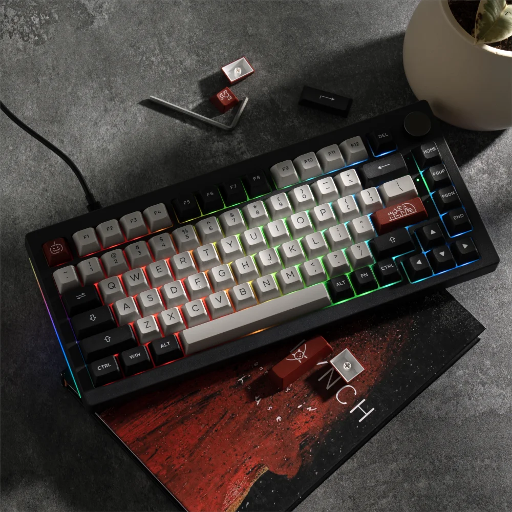 Akko 멀티 모드 RGB 기계식 게이밍 키보드, 핫 스왑 가능, 2.4GHz 무선 USB C타입 블루투스 5.0, 5075B Plus V2 75%