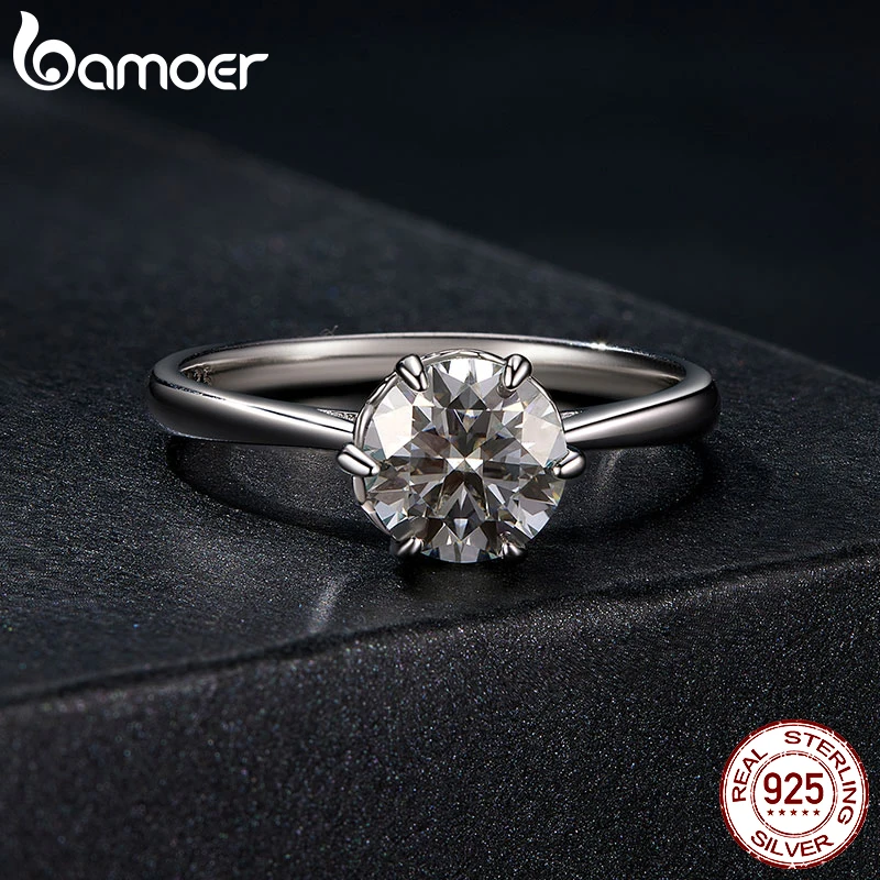Bague De Fiançailles Diamant Brut Gris Blanc 2,50 CTS - Argent 925, Taille 7,5, Non Coupé