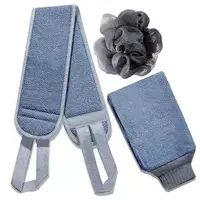 Back Scrubbing Towel Dual Sided Durable Exfoliating Body Towel Back Strap Unisex Detox Mud Scrub Extended Back Bathing Towel 1