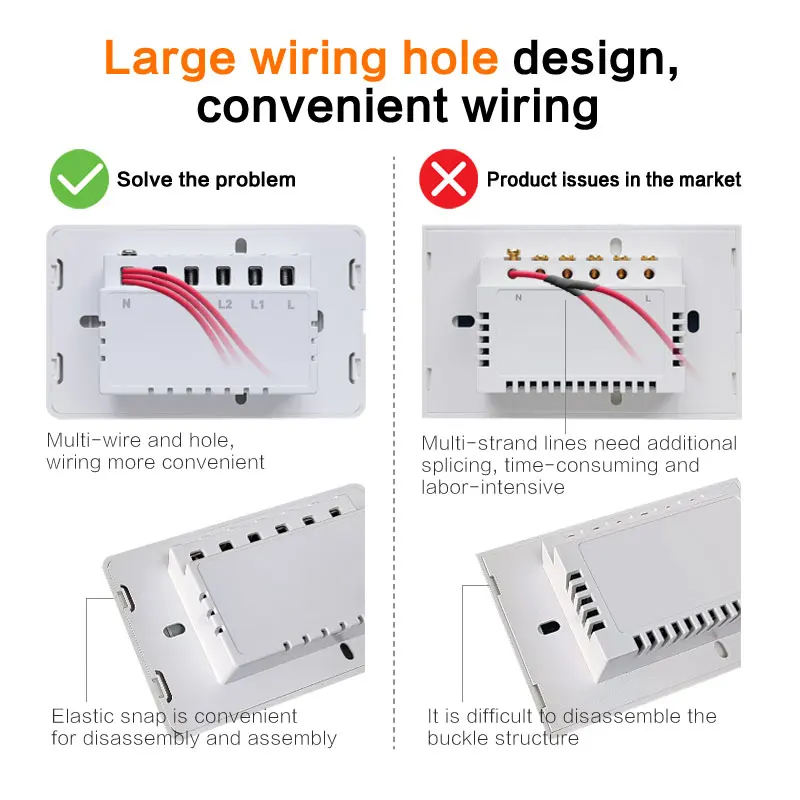 WiFi Smart Switches US Standard Tuya WiFi Smart Light Switch Push Button Wireless Remote Control Work With Google Home Alexa